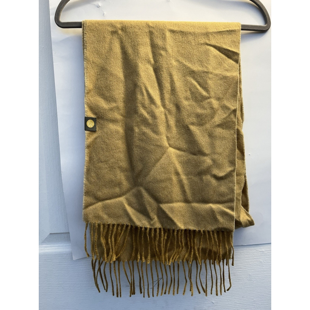 Baby Alpaca Scarf Solid Camel Beige Soft Warm Fringe Peru - Picture 12 of 15